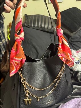 KATE SPADE ♠️ Black Pebbled Leather Shoulder Bag